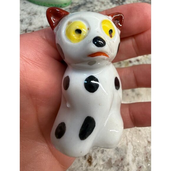 VTG MCM  1950s Japan Dalmation Dog S&P Shakers Yellow Eyes Ceramic kitschy Read - Picture 12 of 12